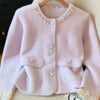 Autumn Winter Imitation Mink Velvet Loose Women's Knitting Cardigan Sweater Coat Be All-match Casual Ladies Sweater Jacket