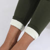 Winter Thermal Leggings Womens Solid Color Thick Pants Warm High Waist Solid Color Outdoors Casual Classic Leggings