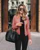 Autumn and Winter Women's Large Size Leather Jacket Solid Color Slim Street Elegant Versatile Top PU Suit Jacket