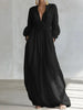 Boho Vacation Woman Maxi Dress 3D Flower V Neck Long Sleeve Solid Color Elegance Flowy Dresses Woman Spring Robes Vestidos
