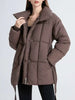 Women's Parkas Solid Color Warm Cotton Padded Coat Jacket Belt Gathered Waist Female Winter Clothing 2DB1775