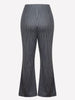 Women's Striped Trousers High Waist Flare Pants For Office Daily Wear All Season Slim Fit Bell-Bottom Formal Long Bottoms