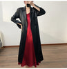 Spring Autumn Long Soft Elegant Flowy Satin Acetate Trench Coat for Women Chic British