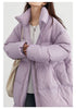Women Down Coats Long Thick Warm Down Jackets Overcoat White Duck Down Loose Casual Jacket Autumn Winter