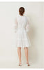 French Elegant Lace Splicing Waist Lantern Sleeve Dress Vintage High Collar Princess Dress Organza Cocktail Women's Wear