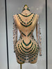 Women Sexy Turtleneck Sequins Diamonds Bodycon Mini Dress Evening Party Costume Bar Nightclub Stage Performance Clothing