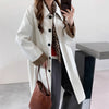 Oversize Casual England-style Turn-down Collar Design Coats for Women Autumn Mid-length Trench Coats