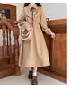 Art Mori Girls Long Dress Autumn Winter Basic Wear Retro Vintage Japan Style Doll Neck Cute Sweet Ribbon Bow Tie Corduroy Dress
