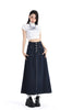 High Waist Denim Skirt Women Autumn Single Buttons Long Skirt Women Korean Style Casual Jeans Skirts Womens