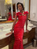 Elegant Long Party Dress Women Sexy Slim Hip Package Bow Sling Female Christmas Evening Dresses Club Maxi Lady Robe