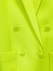 High Street Designer Jacket Women Peak Strong Shoulder Double Breasted Long Blazer Fluorescein