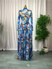 Women Paisley Printed Big Swing Ruffles A-line Mesh Maxi Dress Parties Vacation Education Long Dresses Vestidos