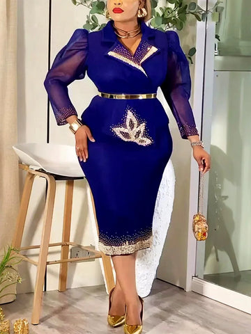 Elegant African Dresses for Women Africa Clothing Plus Size Outfits Wedding Party Long Dress Dashiki Ankara Robes