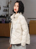 Janveny 90% White Duck Down Jacket Women Ultra Light Down Coat Casual Loose Stand-Up Collar Clothes Waterproof Windproof Outwear