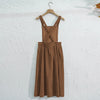 Retro Women's Corduroy Dress Square Neck Casual Medieval Dresses Vestidos Para Mujer
