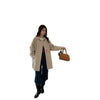 Mid-length Trench Spring and Autumn Retro Korean-style Turn-down Collar Design Loose and Casual Women's Coats