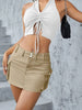 Streetwear Solid Color Cowboy Tight Skirts Women Pocket Design Sense Package Hip Slim Denim Mini Skirt Female Spring