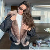 Women's Fur Patchwork Leather Jackets Furry Collar Slim Buttons Full Sleeve Female Coat Autumn Lady Street Outerwear