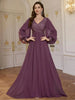 Elegant V-Neck Sequined Chiffon Evening Dress Glittering Formal Gown for Women for Weddings Celebrations Partie