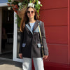 Printed Tassel Blazer Women Spliced Lapel Suit Jacket for Women Streetwear Autumn Winter Loose Casual Outerwear