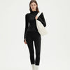 Two-piece Sports Set Women Solid Zipper Long Sleeve Sports Jacket & HighWaist Leggings Set Sporty Breathable Yoga Sets Female