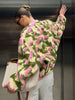 3D Flower Bomber Jackets Women Loose Zipper Full Sleeve Female Coats Baseball Jackets Spring High Street Outwear
