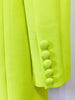 Designer Jacket Women Peak Strong Shoulder Double Breasted Long Blazer Fluorescein