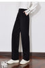 Women Casual Pants Autumn and Winter Mid Waist Workwear Style Straight Woolen Pants