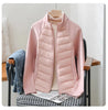 Women's Short Lightweight Down Cotton Coat Autumn Winter Stand-up Collar Zipper Puffer Parkas Jacket Casual Windproof