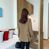 Women Autumn and Winter Blaze Black Cotton Lined Warm Suit Jacket Women's Korean Street Bombing Suit Coat