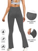 Plus Size Women's Soft High Waisted Flare Pants, Leggings Tummy Control Soft Bootleg Bell Bottoms Running