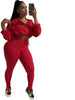 Street Women's Set Zipper Fly Crop Sweatshirt and Jogger Sweatpants Elegant Fall Sportwear Two 2-Piece Set Outfits