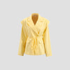 Chic Oversize Floral Printed Women Jacket Padded Lapel Lace Up Loose Coat Long Sleeve High Waist Outwears Lady Streetwear