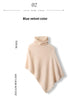 Cozy Solid Color Turtleneck Poncho Soft Loose Fit Cashmere Pullover Thin Warm Bat Sleeve Pullover for Women