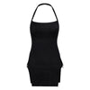 Women's Sexy Dress Hanging Neck Halter Dress Single Color Sweet Mesh Double Circle Split Hanging Neck Dress