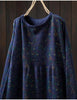Japanese Vintage Mori Girl Floral Printed Knitted Sweater Pullover Dress Women Autumn O-Neck Long Sleeve Casual Loose Dresses