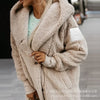Lamb Leather Jacket Coat Women Long Sleeve Fleece Coats Outwear Buttoned Pocket Design Hooded Keep Warm Teddy Coat