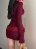 Long Sleeve Slim Bodycon Mini Dress Women Turtleneck Party Christmas Short Evening Club Outfit Dresses Belt Soild Color