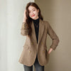 Women Blazer Ladies Grey Coffee Long Sleeve Female Casual Jacket For Autumn Winter Double-Breasted Suit Female Outerwea
