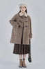 Lamb Wool Collar Duffle Coat Women Long Wool-Like Overcoat Elegant Loose Fit Warm Winter Outerwear Clothing