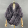 Janefur Real Fox Fur Shawl Poncho Women Elegant Wedding Bridal Formal Party Warm Winter Natural Fur Cape Coat