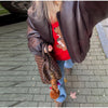 Warm V-Neck Thick Leather Short Jacket Woman Long Sleeves Loose Versatile Coats Casual Street Women's Autumn Winter Jackets