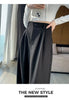 Elegant Wide Leg Pants Women Korean Style High Waist Black Baggy Pants Office Ladies Loose Suit Trousers Streetwear