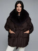 Thicken Cotton Jackets Women Long Sleeves Detachable Fur Collar Lace Up Pockets Coats Female Winter Chic Warm Outwears