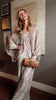 Spring Women Chic Boho Snake Print Pants Set Casual Batwing Sleeve Button Blouse & Wide-leg Pants Lady Vacation Outfits