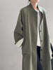 Stand Neck Long Trench Coat Women Spring Casual Turn-down Collar Single-breasted Trench Coat