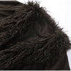 Elegant Solid Faux Fur Spliced Coat Women Lapel Long Sleeve Tassel Plush Outerwear Fall Winter Warm Streetwear