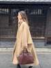 Chic Stand Collar Long Woolen Coats Women Loose Puff Sleeve Single Breasted Solid Warm Overcoat Autumn Winter Lady Outwear