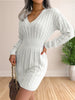 Women Sweater Dresses Cocktail V Neck Knitted Dress Sweater Sheath Dress