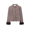 Vintage Spring Plaid Single Breasted Straight Woman Blazer Office Lady Tassel Sleeve Female Modern Outwear